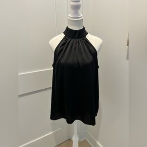 Express black halter top with three button closure Large NEW
